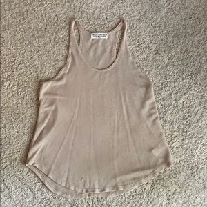 Tan Ribbed Tank Top
